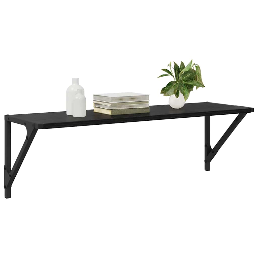vidaXL Ράφια Τοίχου 2 τμχ. Μαύρη Οξυά 80 x 25 x 25,5 cm