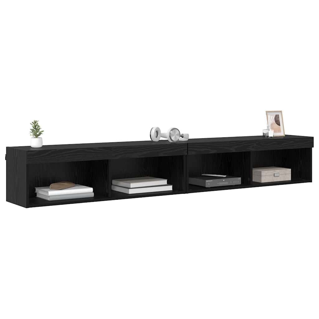 vidaXL Βάσεις τηλεόρασης Panama 2 pcs Μαύρη Οξυά 100 x 30 x 30 cm