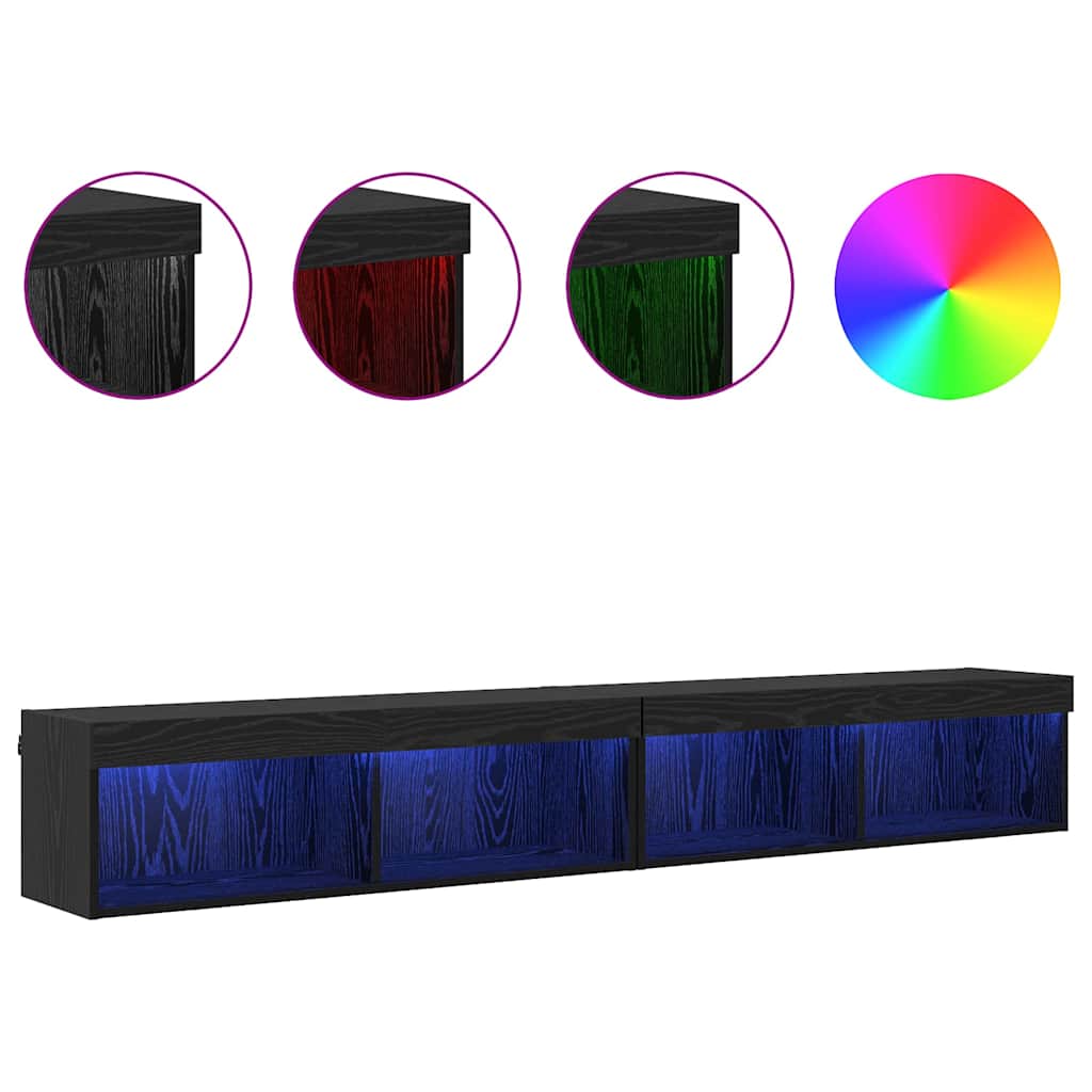 vidaXL Βάσεις τηλεόρασης Panama 2 pcs Μαύρη Οξυά 100 x 30 x 30 cm