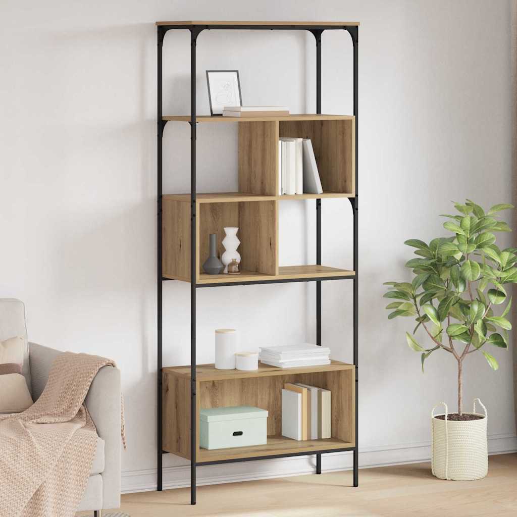 vidaXL Βιβλιοθήκη Artisan Oak 76 x 33 x 188,5 εκ Επεξεργασμένο ξύλο