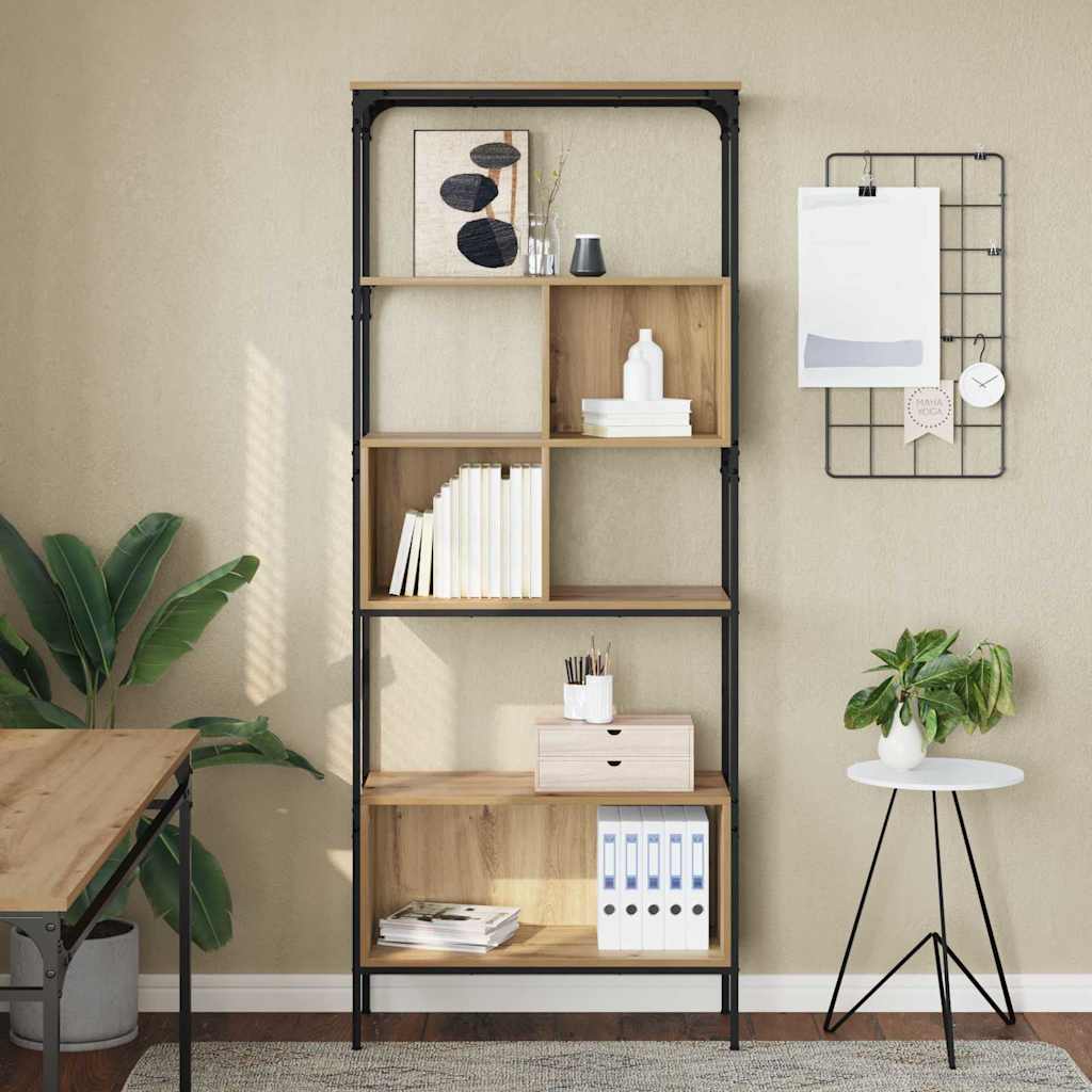vidaXL Βιβλιοθήκη Artisan Oak 76 x 33 x 188,5 εκ Επεξεργασμένο ξύλο