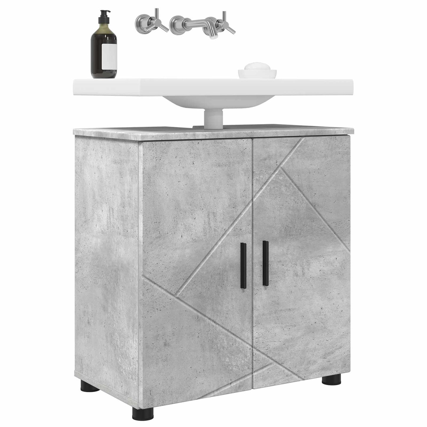 vidaXL Ντουλάπι Μπάνιου Σκυρόδεμα Γκρι 61 x 35 x 64 εκ.
