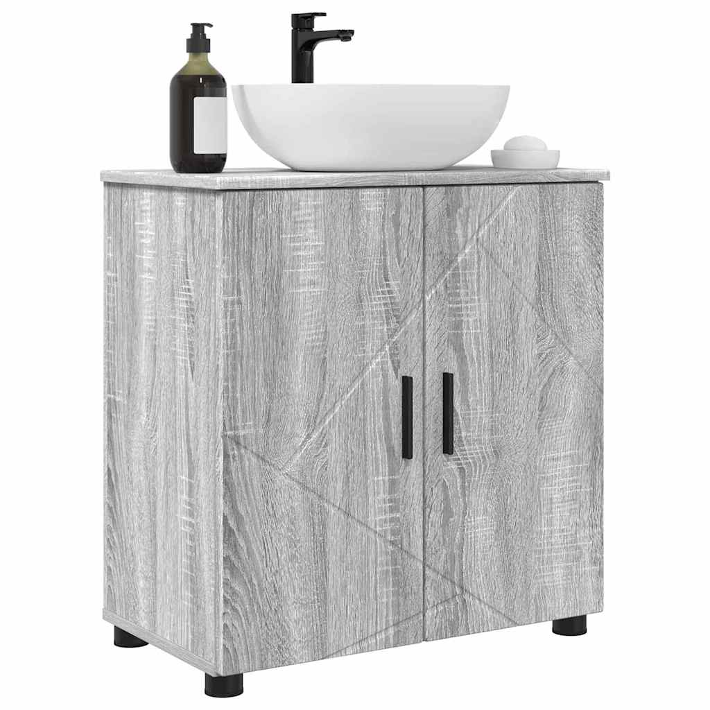 vidaXL Ντουλάπι Μπάνιου Γκρίζο Σονομα 61 x 35 x 64 εκ.
