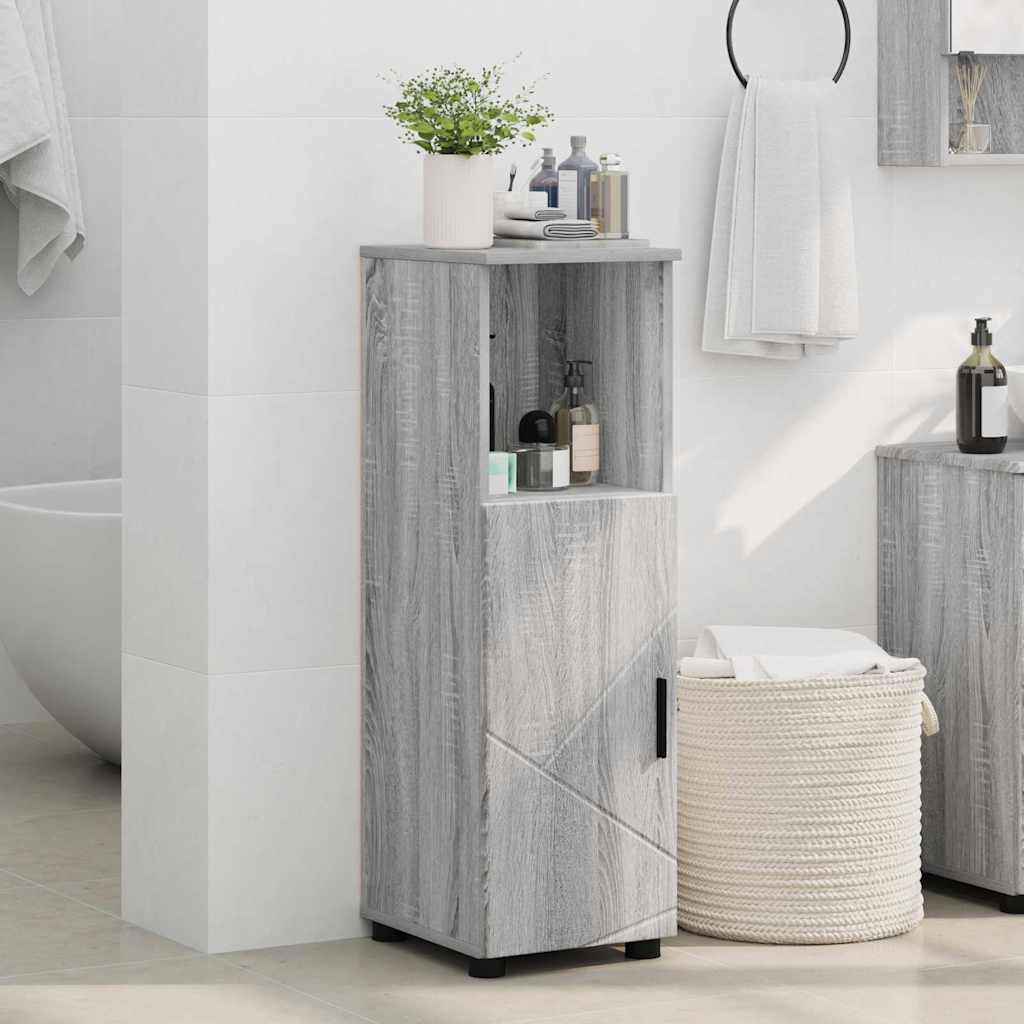vidaXL Ντουλάπι Μπάνιου Γκρίζο Σονομα 30 x 35 x 95 εκ