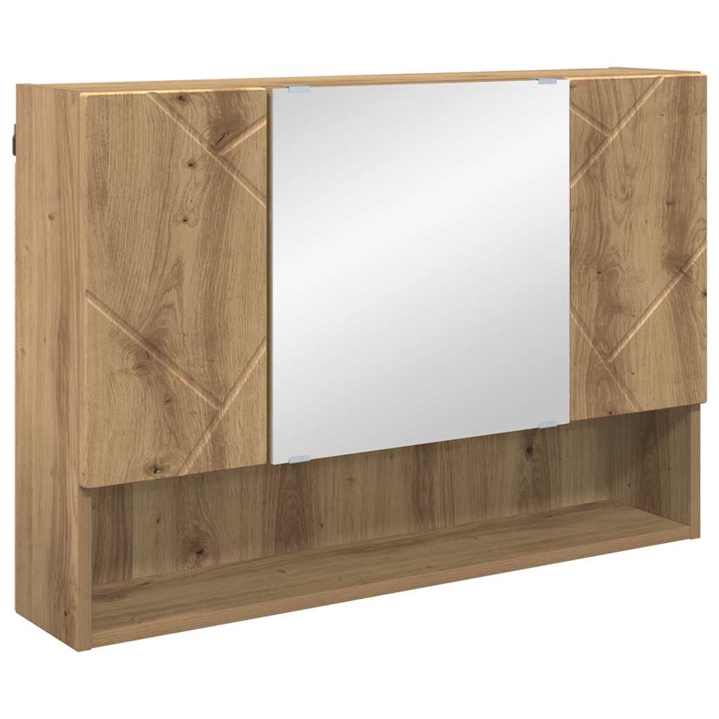 vidaXL Ντουλάπα Καθρέφτη Επιτοίχιο Artisan Oak 80 x 17 x 55 εκ