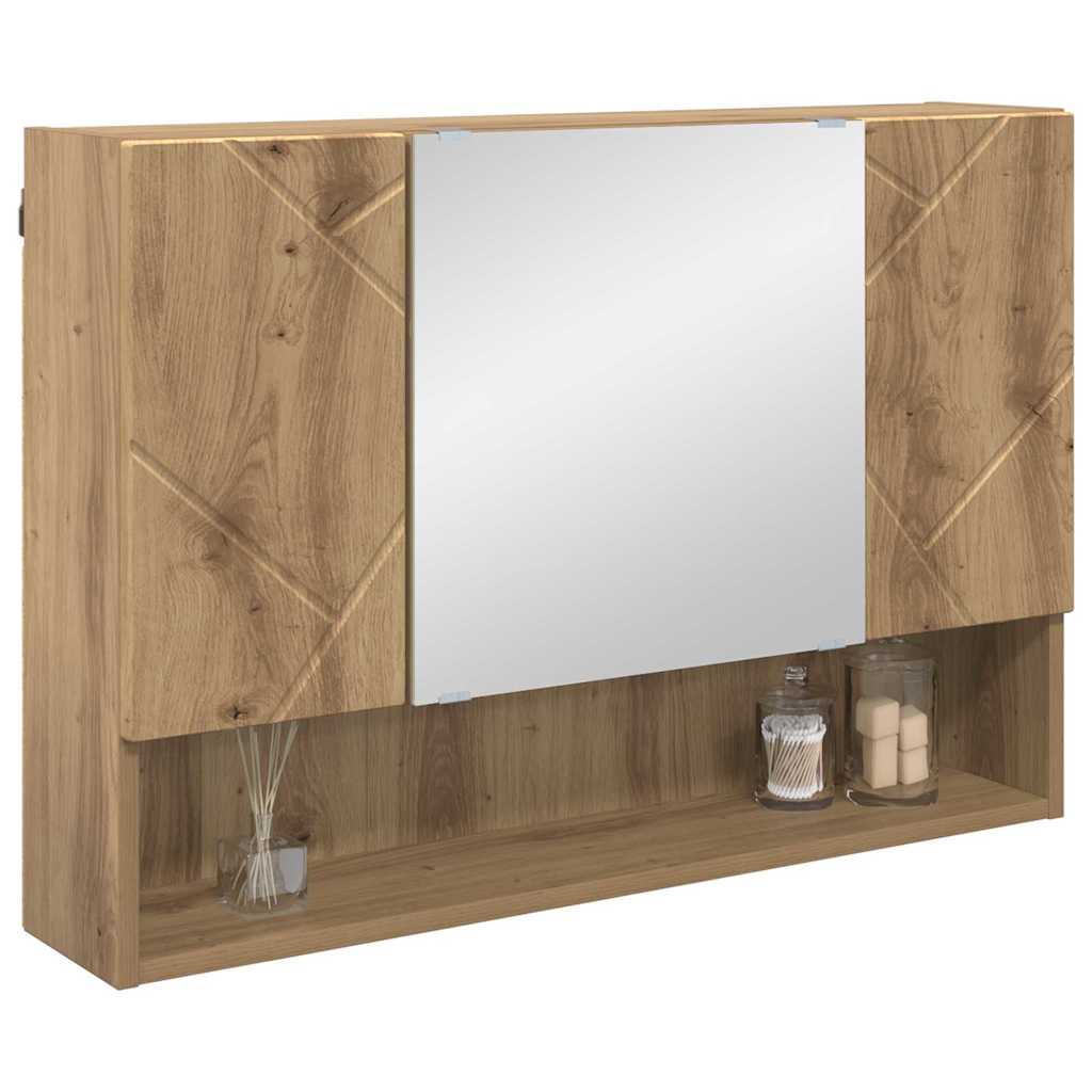 vidaXL Ντουλάπα Καθρέφτη Επιτοίχιο Artisan Oak 80 x 17 x 55 εκ