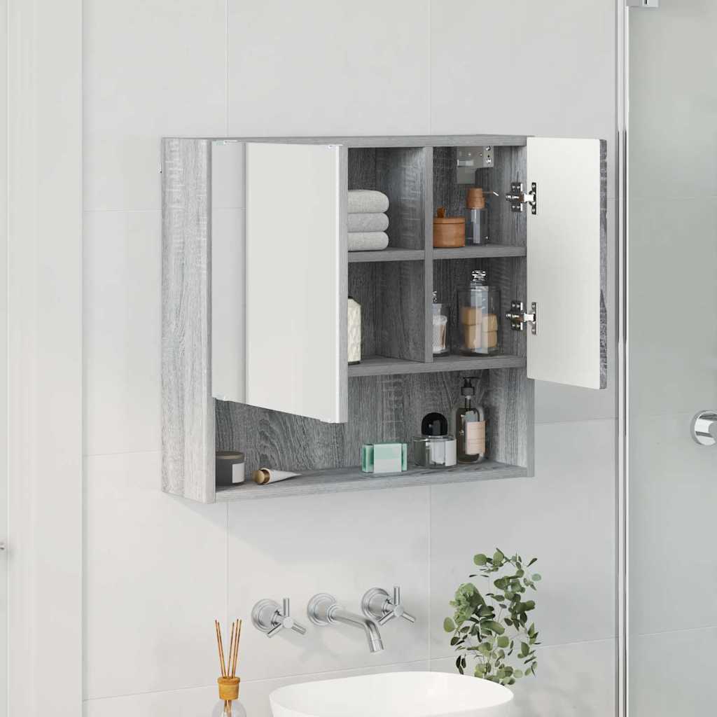 vidaXL Ντουλάπα Καθρέφτη Γκρίζο Σονομα 59 x 17 x 55 cm