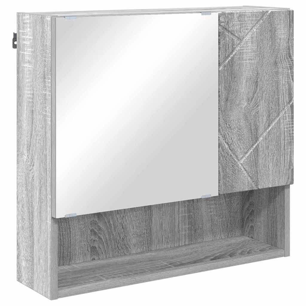 vidaXL Ντουλάπα Καθρέφτη Γκρίζο Σονομα 59 x 17 x 55 cm