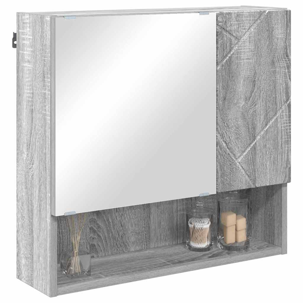vidaXL Ντουλάπα Καθρέφτη Γκρίζο Σονομα 59 x 17 x 55 cm