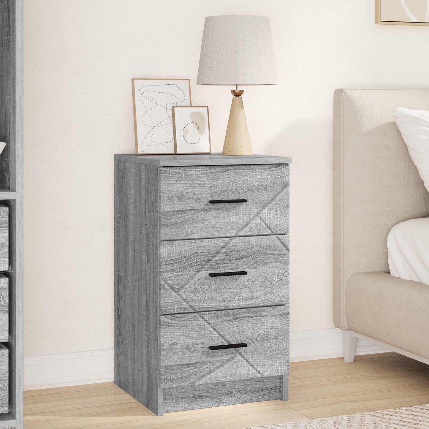 vidaXL Κομοδίνο Γκρι sonoma 38 x 38 x 66 εκ Επεξεργασμένο ξύλο