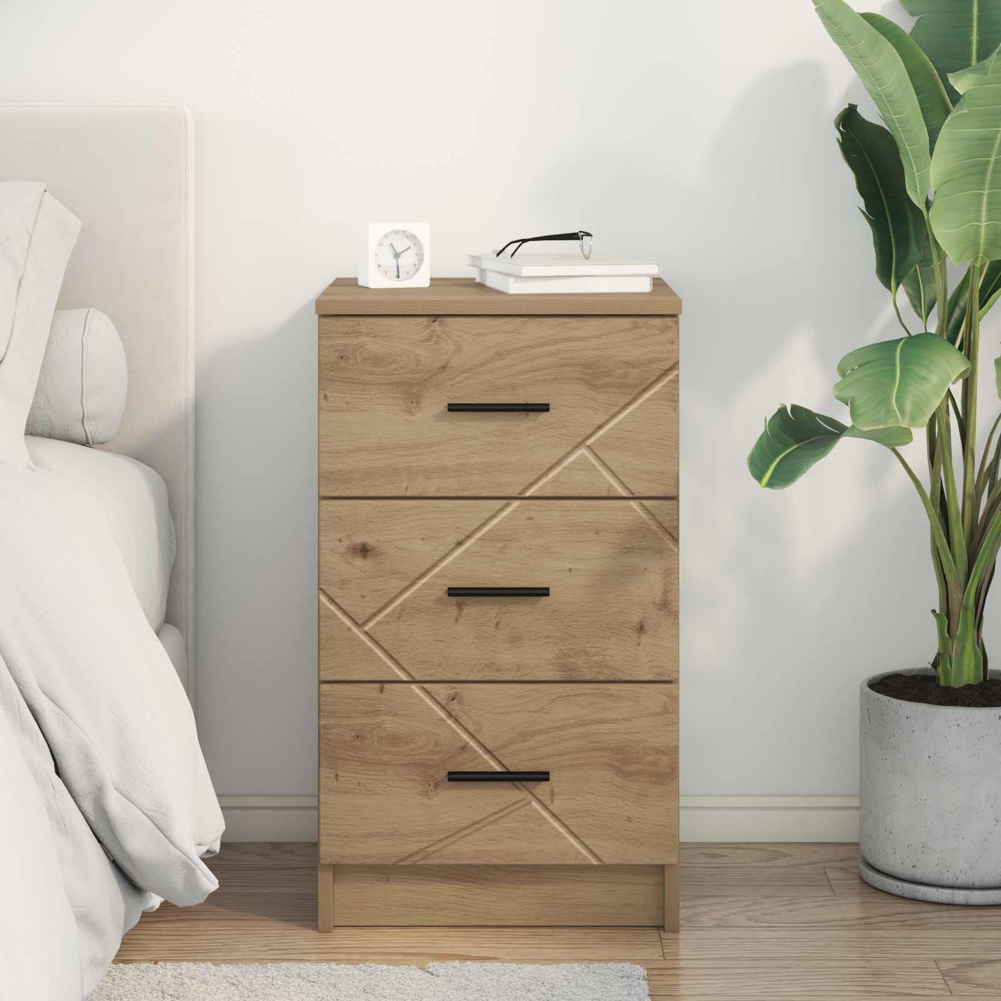 vidaXL Κομοδίνο artisan δρυς 38 x 38 x 66 εκ Επεξεργασμένο ξύλο