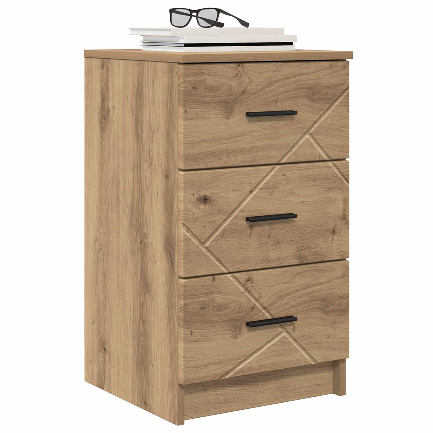 vidaXL Κομοδίνο artisan δρυς 38 x 38 x 66 εκ Επεξεργασμένο ξύλο
