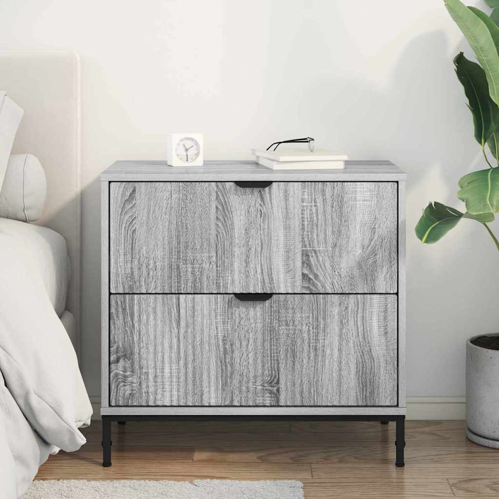 vidaXL Κομοδίνο Γκρι sonoma 63.5 x 36 x 61 εκ Επεξεργασμένο ξύλο