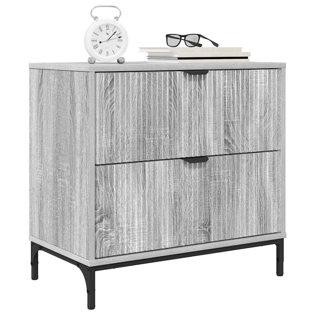 vidaXL Κομοδίνο Γκρι sonoma 63.5 x 36 x 61 εκ Επεξεργασμένο ξύλο