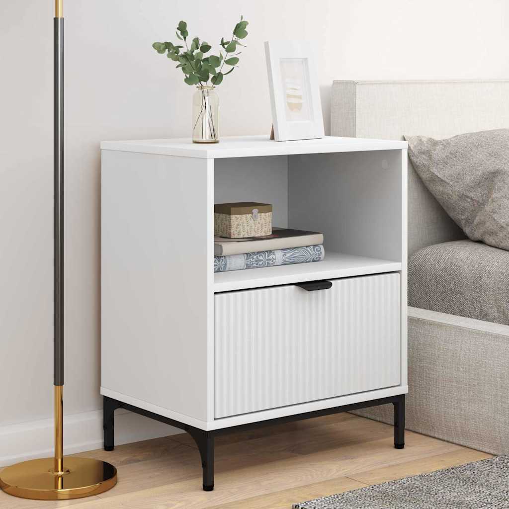 vidaXL Κομοδίνα 2 pcs Λευκό 49 x 36 x 61 εκ Επεξεργασμένο ξύλο