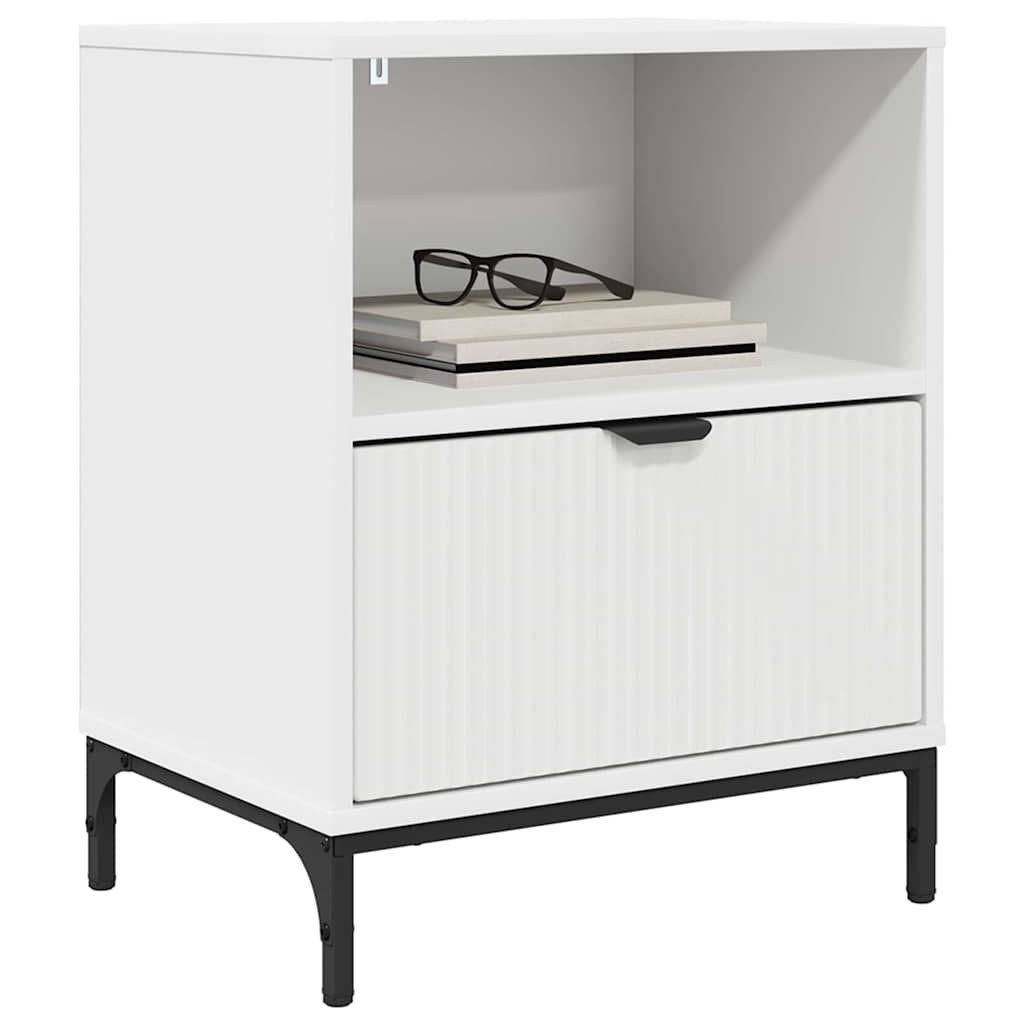 vidaXL Κομοδίνα 2 pcs Λευκό 49 x 36 x 61 εκ Επεξεργασμένο ξύλο