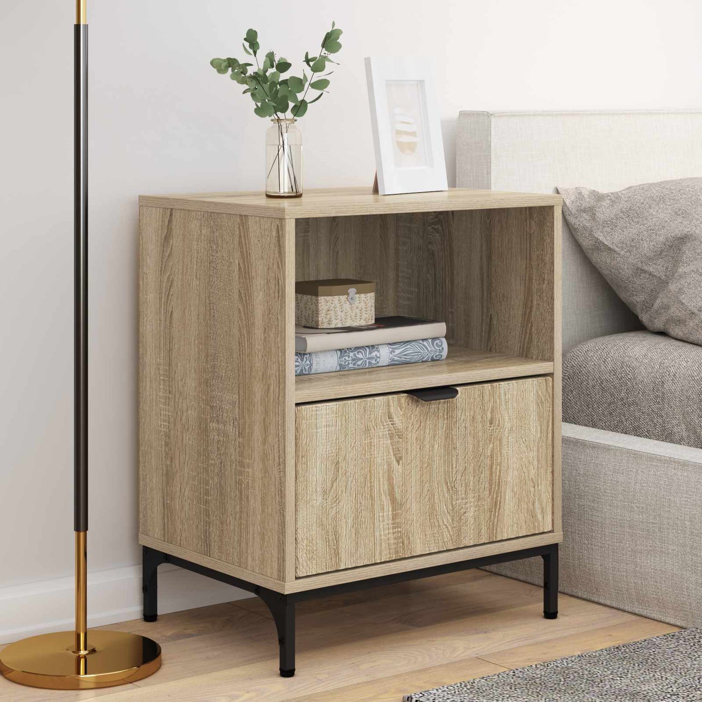 vidaXL Κομοδίνα 2 pcs Sonoma Δρυς 49 x 36 x 61 εκ Επεξεργασμένο ξύλο