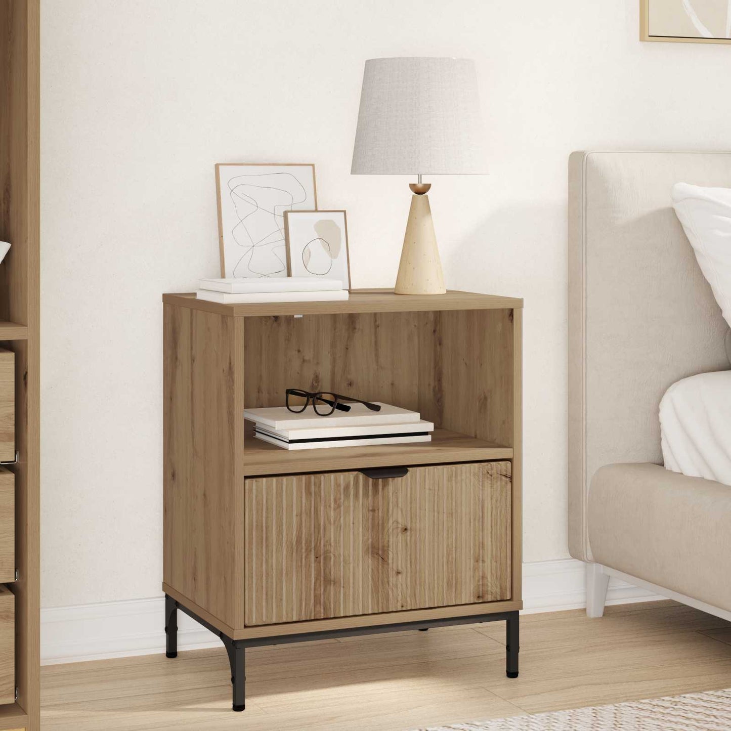 vidaXL Κομοδίνο artisan δρυς 49 x 36 x 61 εκ Επεξεργασμένο ξύλο