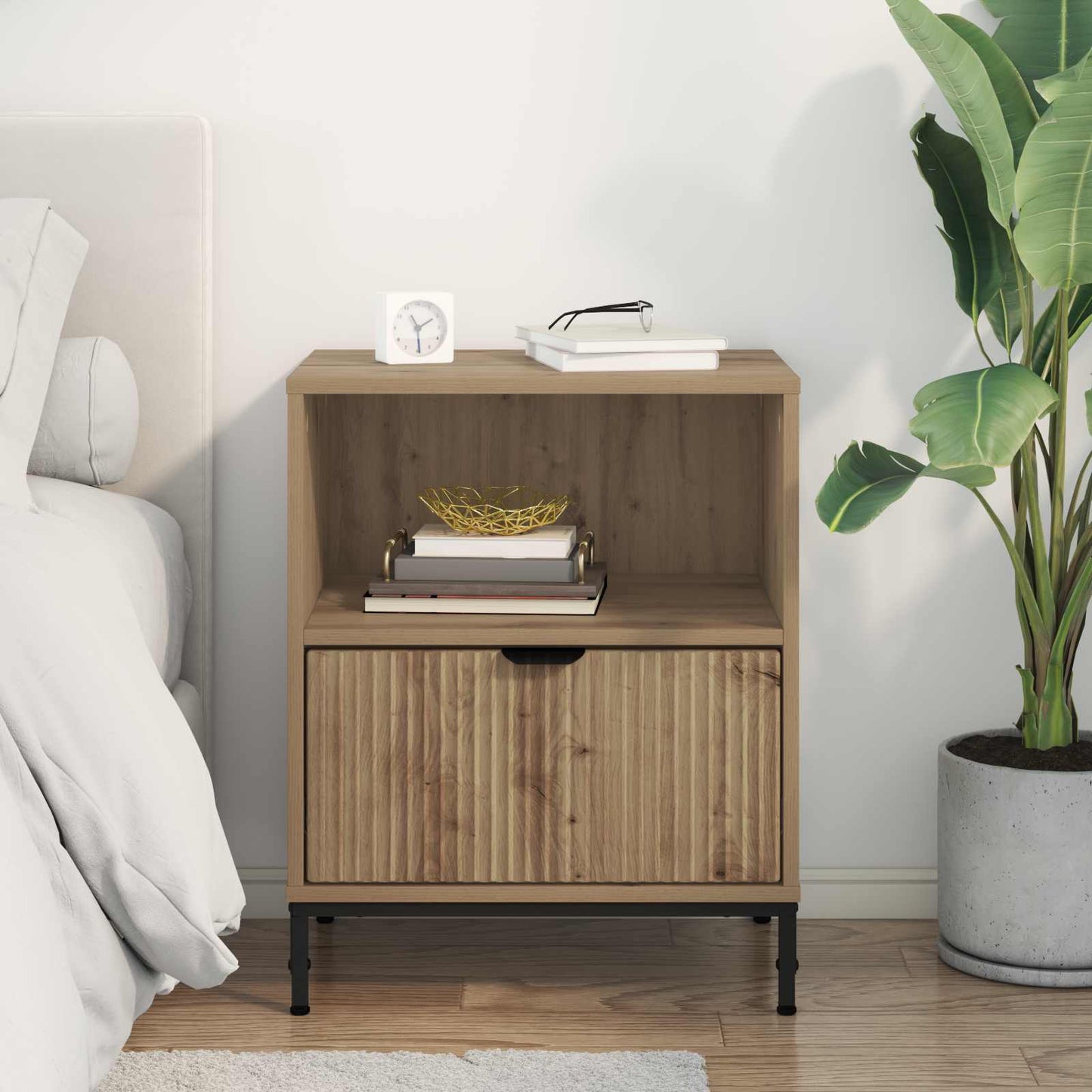vidaXL Κομοδίνο artisan δρυς 49 x 36 x 61 εκ Επεξεργασμένο ξύλο