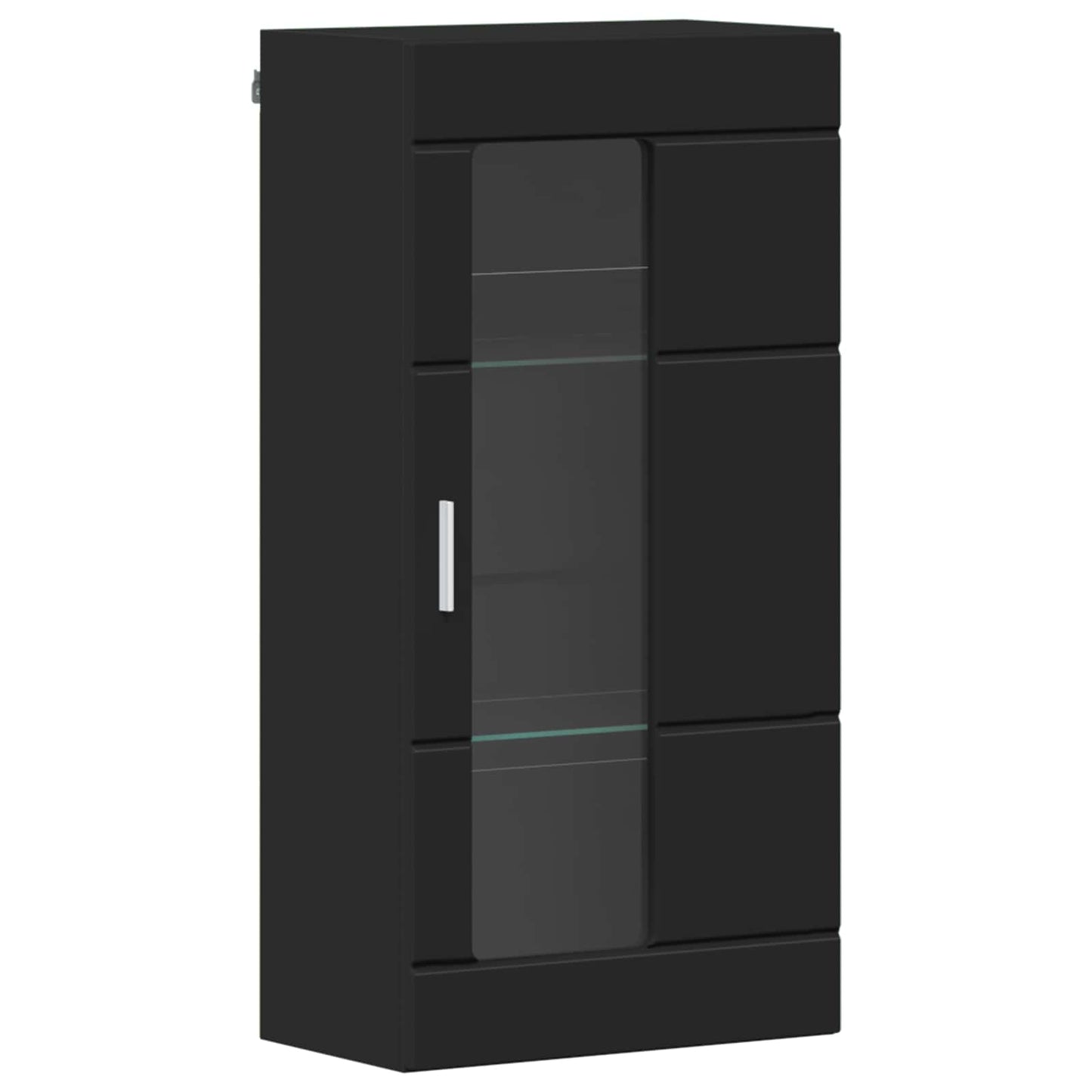 vidaXL Ντουλάπα τοίχου Μαύρο 55 x 29 x 100 εκ Επεξεργασμένο ξύλο