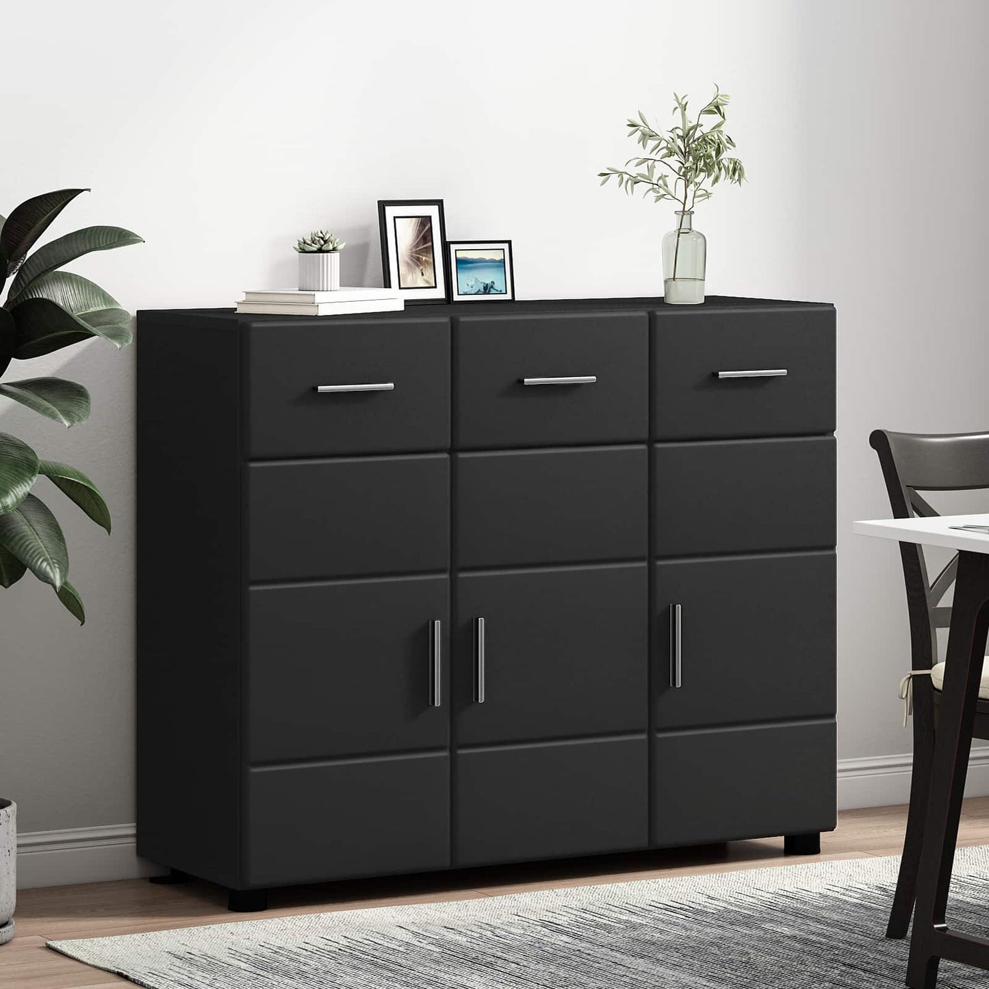 vidaXL Πλαϊνό γραφείο FLORIN 88,5 x 30,5 x 73 εκ Μαύρο
