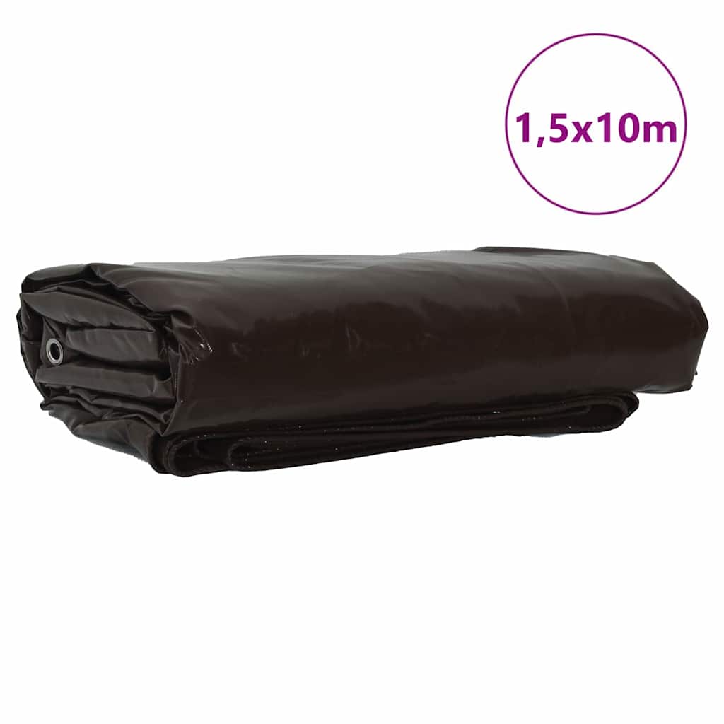 vidaXL Τέντα 650g / m² Καφέ 1,5 x 10 m Καμβάς με επικάλυψη PVC