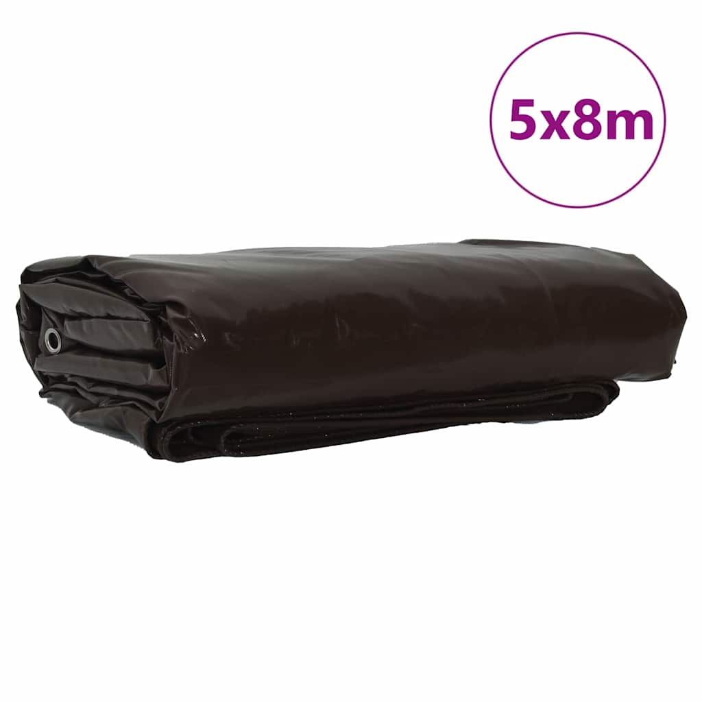 vidaXL Τέντα 650g / m² Καφέ 5 x 8 m Καμβάς με επικάλυψη PVC