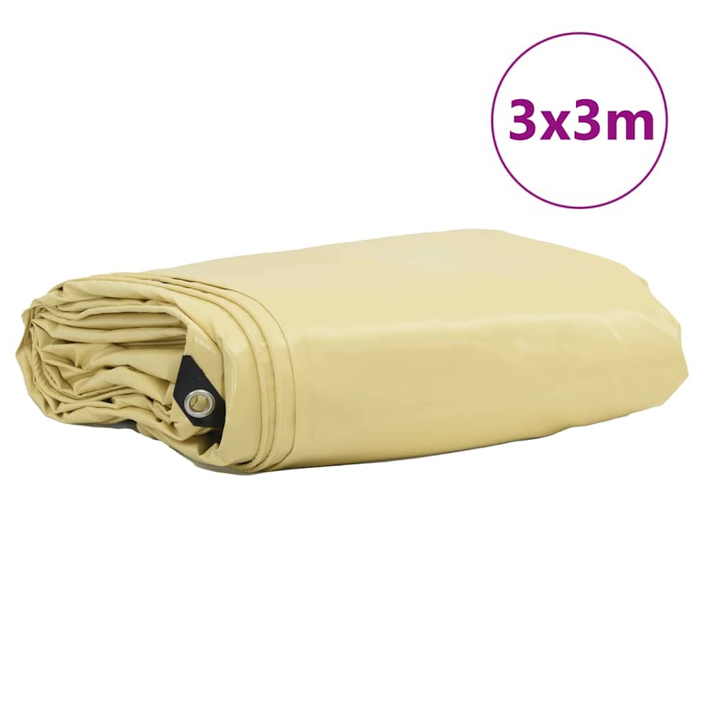vidaXL Τέντα 650g / m² Μπεζ 3 x 3 m Καμβάς με επικάλυψη PVC