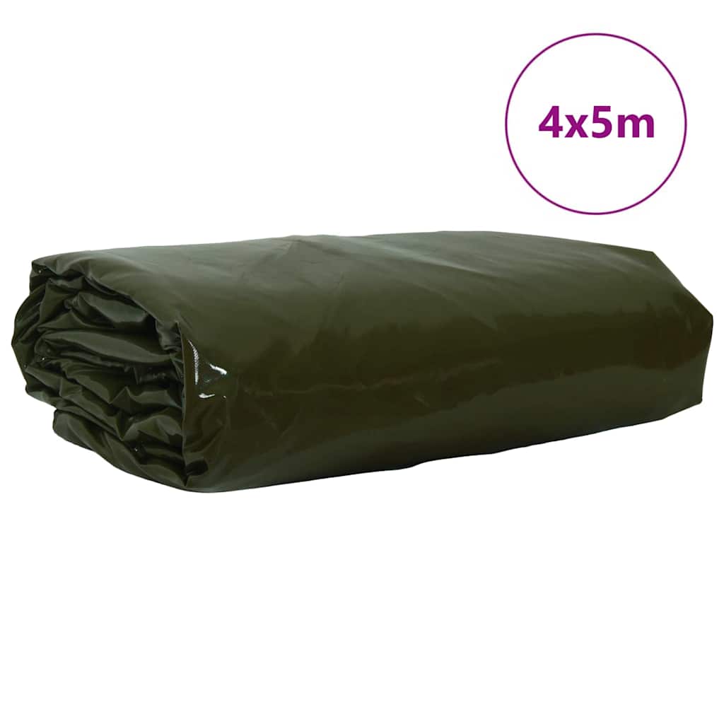 vidaXL Τέντα 650g / m² Λαδί 4 x 5 m Καμβάς με επικάλυψη PVC