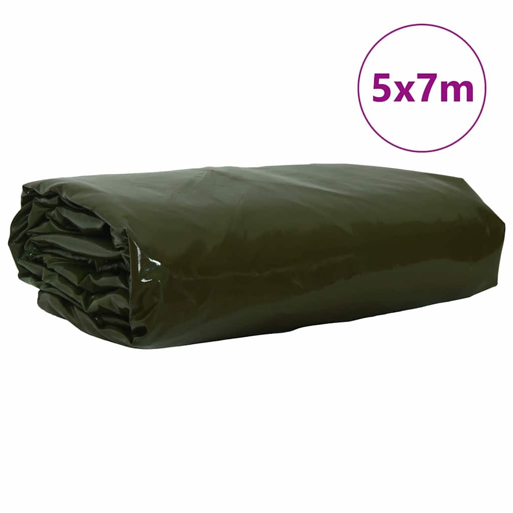 vidaXL Τέντα 650g / m² Λαδί 5 x 7 m Καμβάς με επικάλυψη PVC