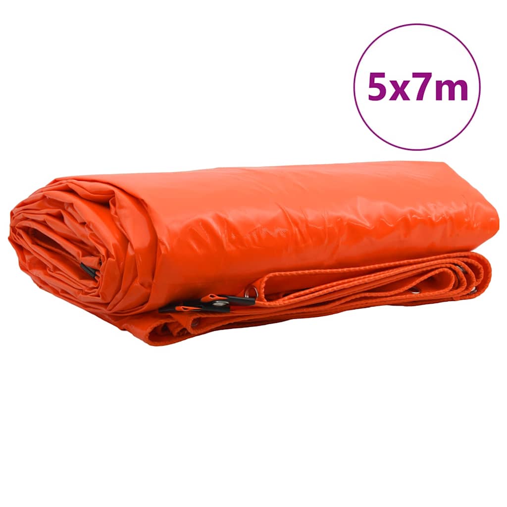 vidaXL Τέντα 650g / m² Πορτοκαλί 5 x 7 m Καμβάς με επικάλυψη PVC