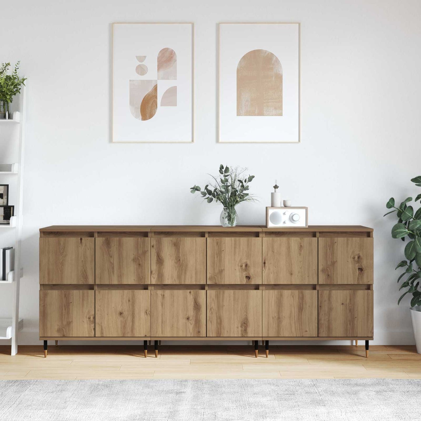 vidaXL Ντουλάπι αποθήκευσης 3 τμχ. Artisan Oak 60 x 35 x 70 cm