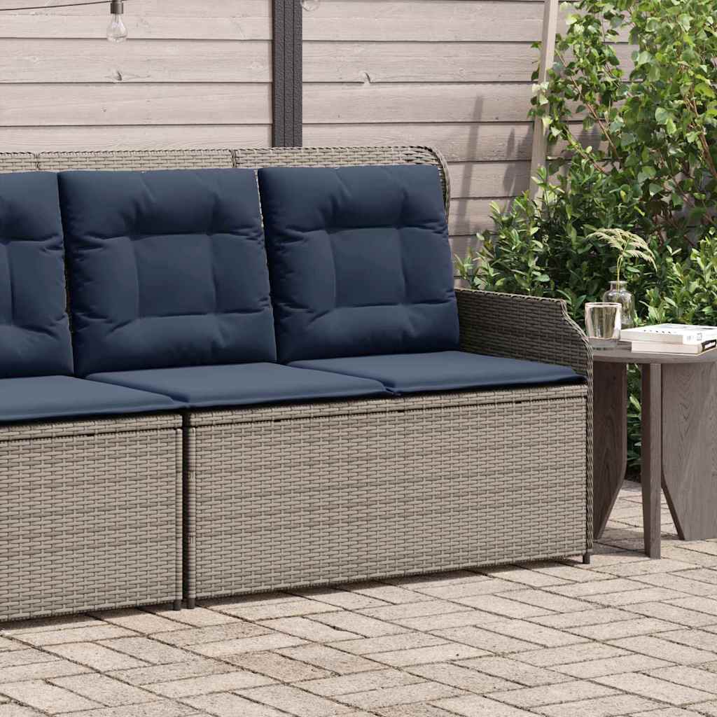 vidaXL Παγκάκι κήπου 2-θέσια Γκρι και Navy Blue συνθετικό ρατάν