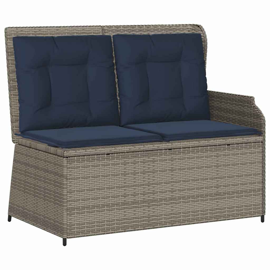vidaXL Παγκάκι κήπου 2-θέσια Γκρι και Navy Blue συνθετικό ρατάν