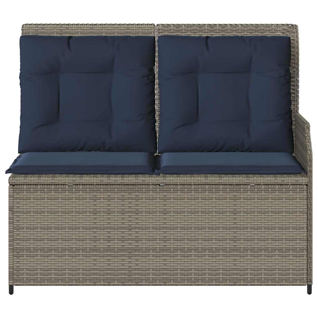 vidaXL Παγκάκι κήπου 2-θέσια Γκρι και Navy Blue συνθετικό ρατάν