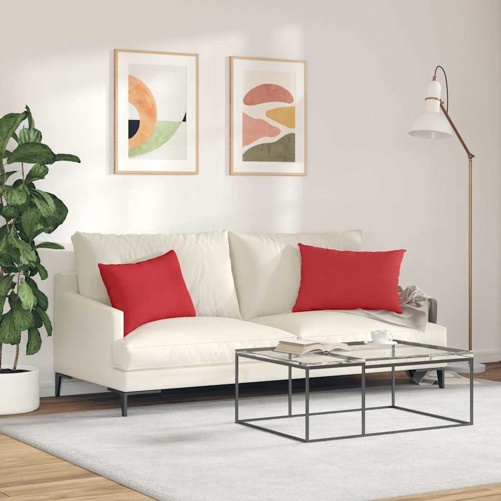 vidaXL Μαξιλάρι Καναπέ 2 τμχ. ύφασμα Κόκκινο 60 x 40 cm