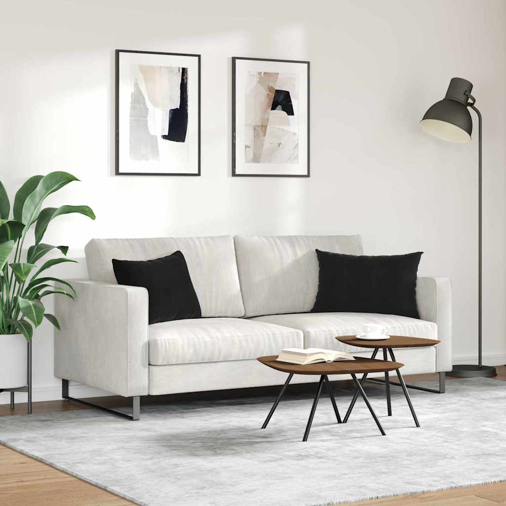 vidaXL Μαξιλάρι Καναπέ 2 pcs Μαύρο 60 x 40 cm Υφασμάτινο Κορντουρά