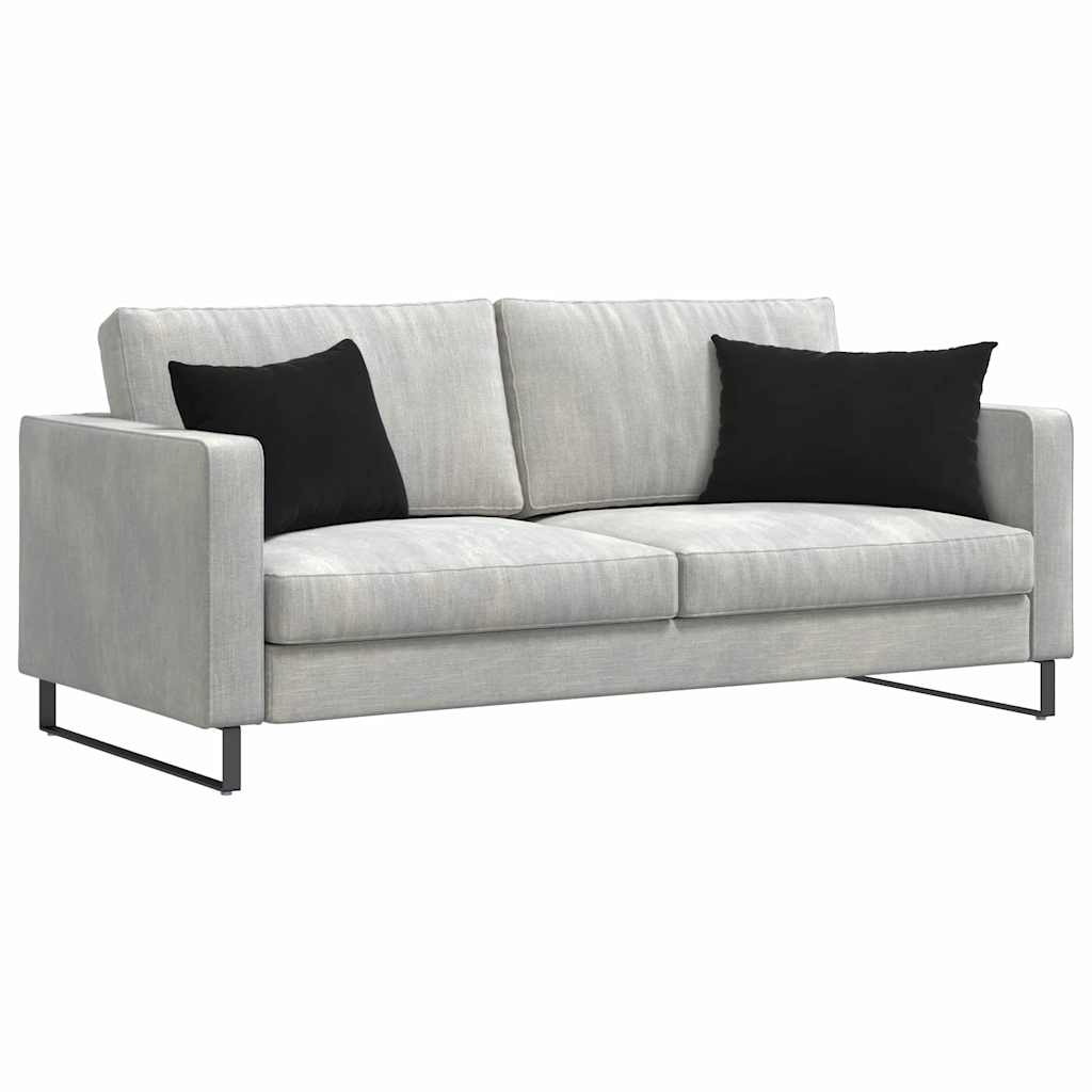 vidaXL Μαξιλάρι Καναπέ 2 pcs Μαύρο 60 x 40 cm Υφασμάτινο Κορντουρά