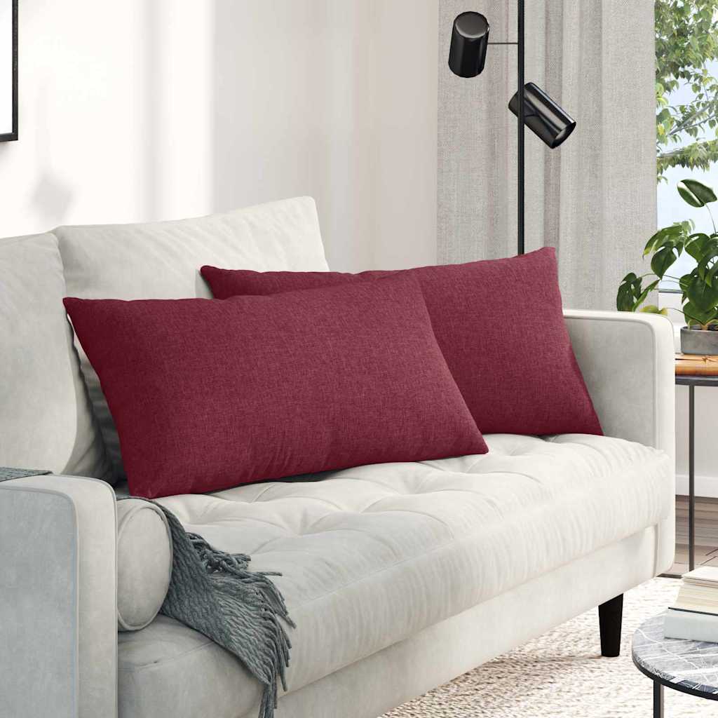 vidaXL Μαξιλάρι Καναπέ 2 pcs Κόκκινο 80 x 40 cm ύφασμα