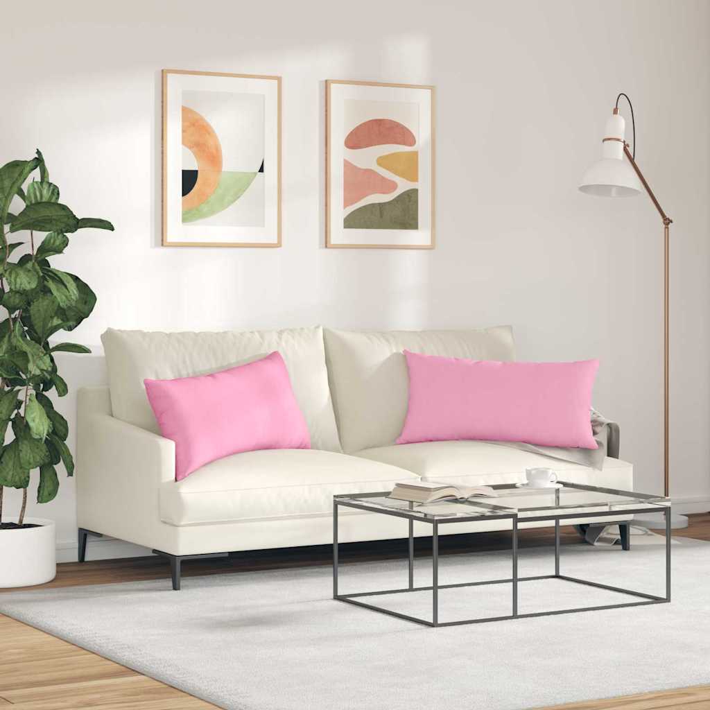 vidaXL Μαξιλάρι Καναπέ 2 pcs Ροζ 80 x 40 cm ύφασμα