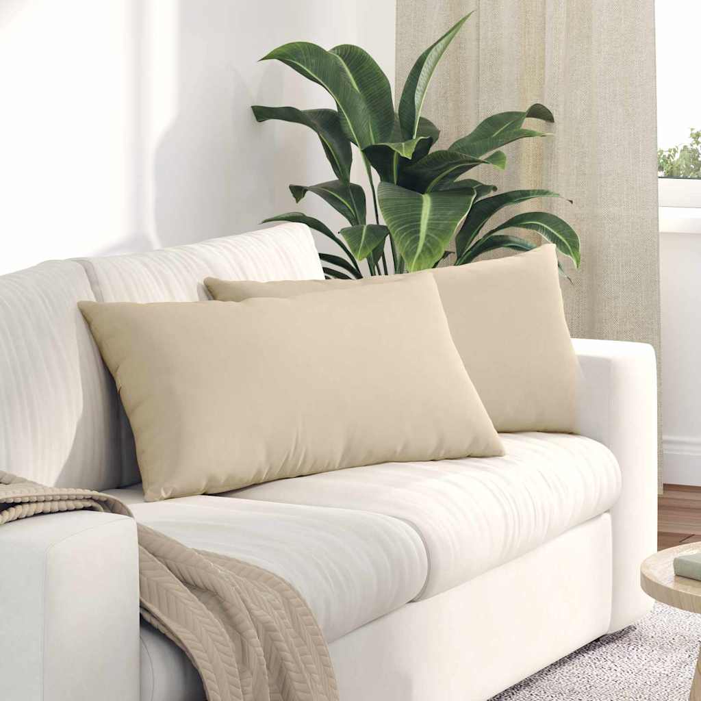 vidaXL Μαξιλάρι Καναπέ 2 τμχ. ύφασμα Κρεμ 80 x 40 cm