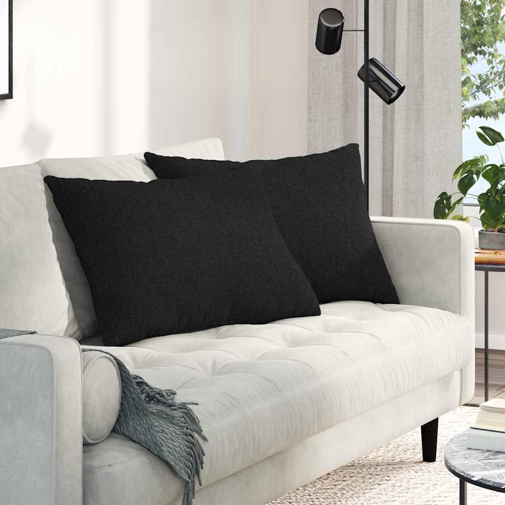 vidaXL Μαξιλάρι Καναπέ 2 pcs Μαύρο 70 x 50 cm ύφασμα
