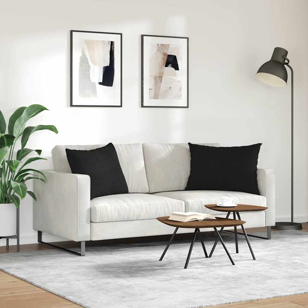 vidaXL Μαξιλάρι Καναπέ 2 pcs Μαύρο 70 x 50 cm ύφασμα