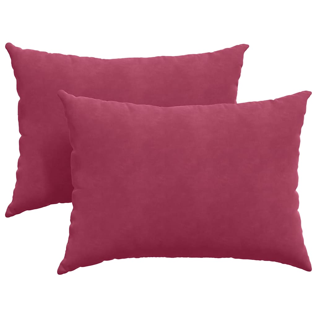 vidaXL Μαξιλάρι Καναπέ 2 pcs Κόκκινο 70 x 50 cm Υφασμάτινο Κορντουρά