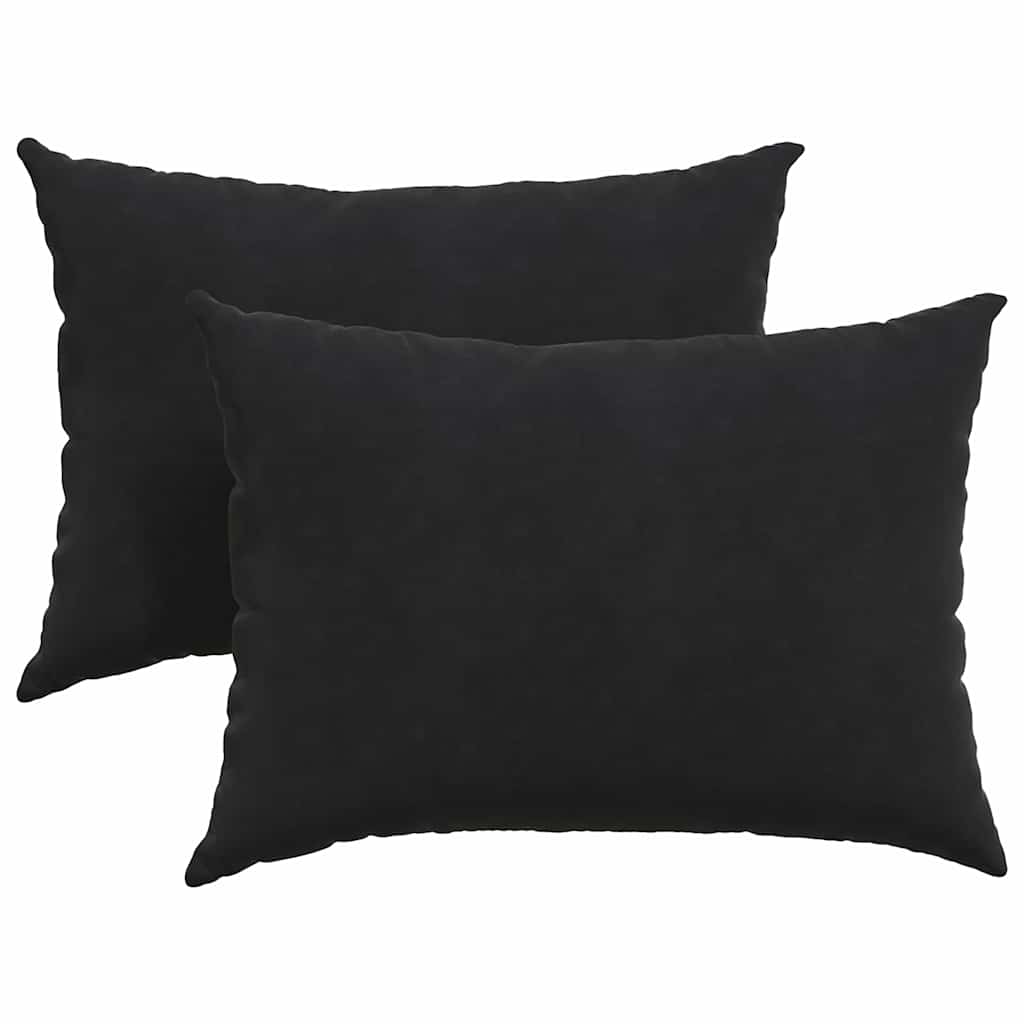 vidaXL Μαξιλάρι Καναπέ 2 pcs Μαύρο 70 x 50 cm Υφασμάτινο Κορντουρά