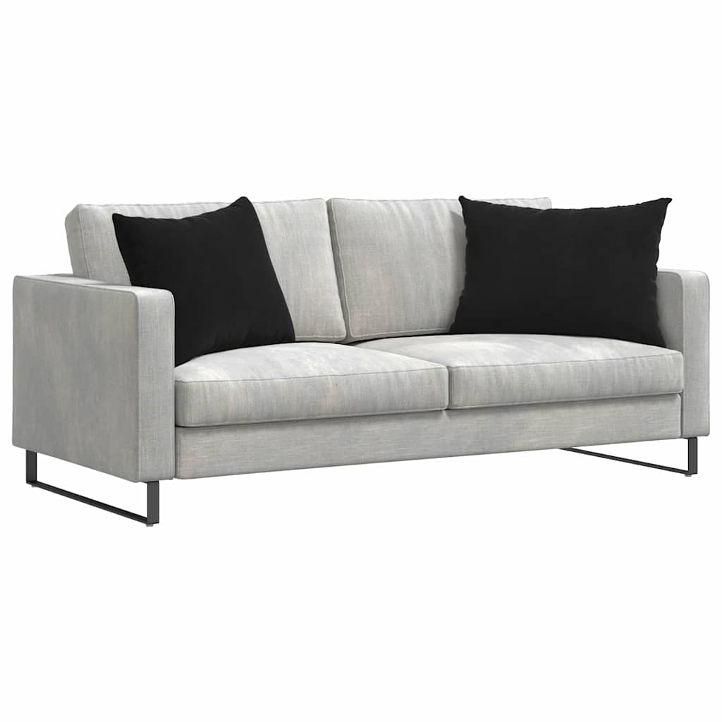 vidaXL Μαξιλάρι Καναπέ 2 pcs Μαύρο 70 x 50 cm Υφασμάτινο Κορντουρά