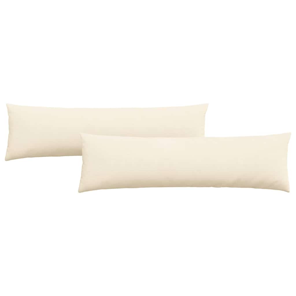 vidaXL Μαξιλάρι Καναπέ 2 pcs Κρεμ 145 x 40 εκ. Υφασμάτινο Κορντουρά