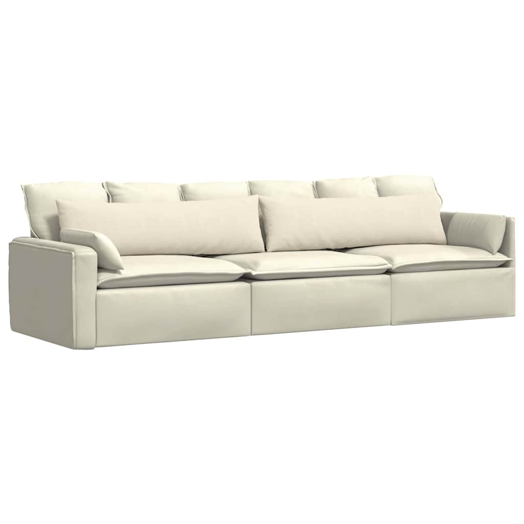 vidaXL Μαξιλάρι Καναπέ 2 pcs Κρεμ 145 x 40 εκ. Υφασμάτινο Κορντουρά