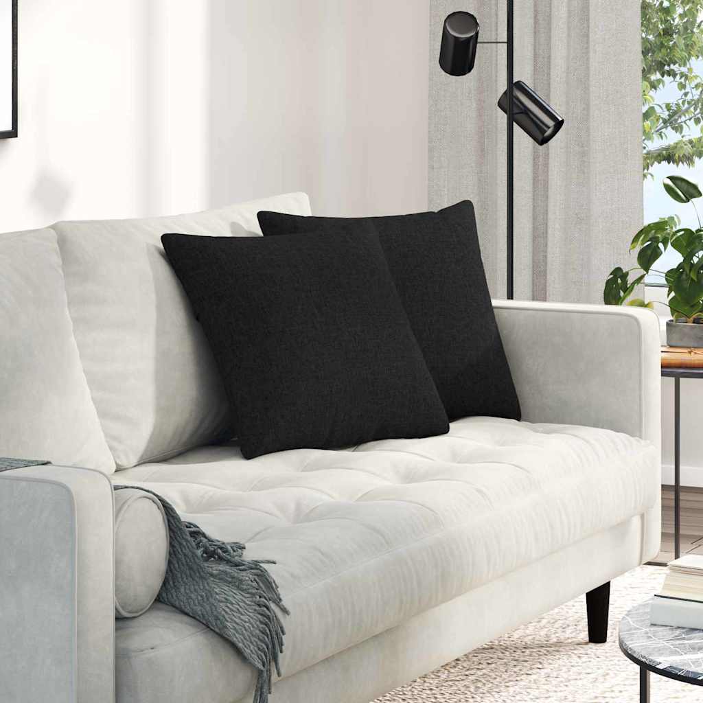 vidaXL Μαξιλάρι Καναπέ 2 pcs Μαύρο 45 x 45 cm ύφασμα