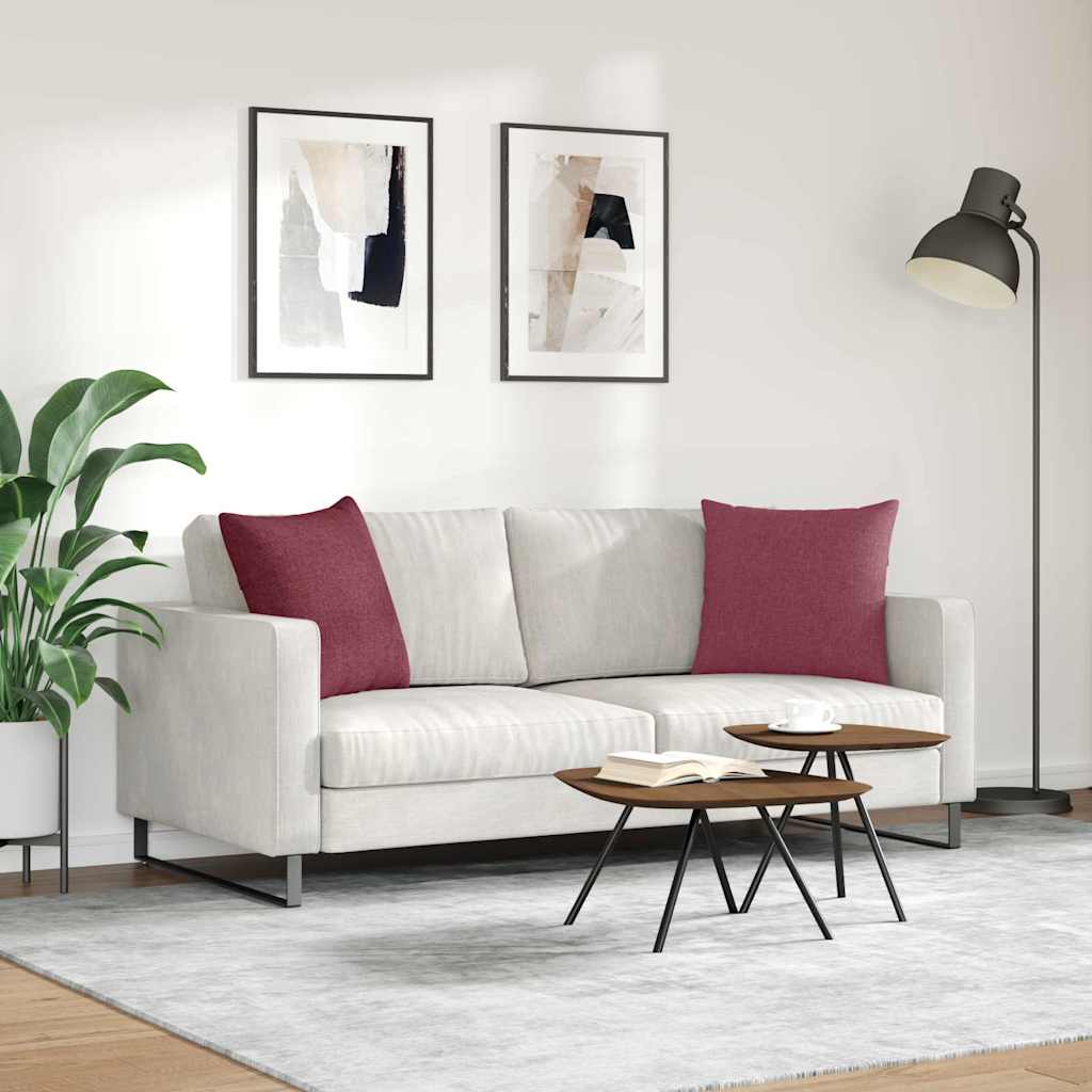 vidaXL Μαξιλάρι Καναπέ 2 pcs Κόκκινο 50 x 50 cm ύφασμα
